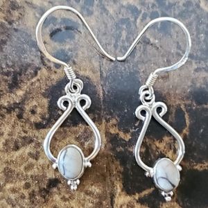 Genuine White Buffalo Turquoise Earrings